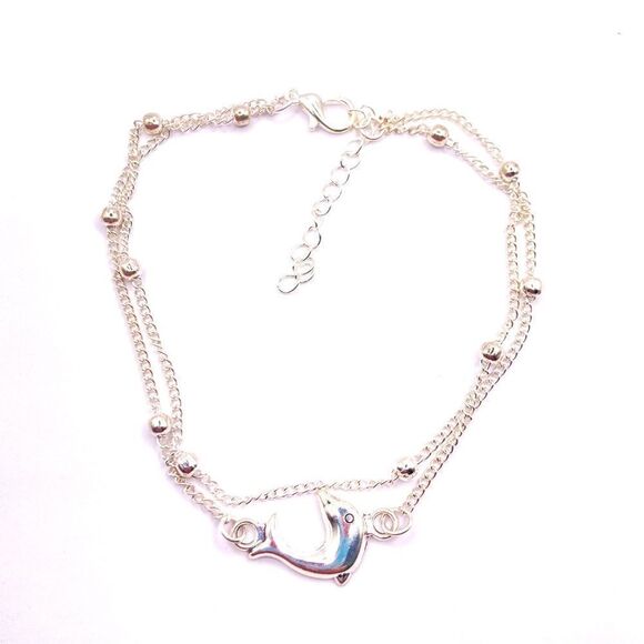 Silver Bohemian Dolphin Ankle bracelet - Picture 1 of 3